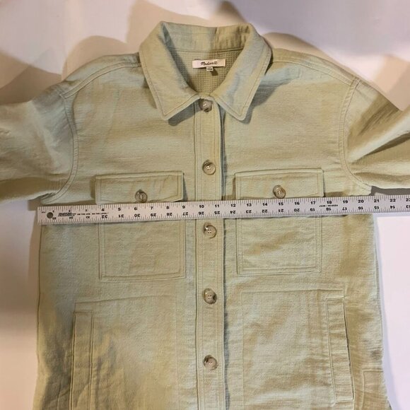 Madewell Women's Branner‎ Back Sage Green Waffle Shirt Jacket Size XS - Picture 11 of 13